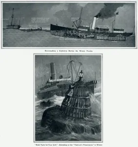 Attending Prints: Ships during winter months by G. H. Davis