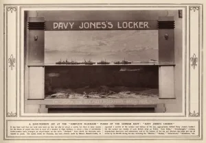 Jones Prints: Shop window with model of German blockade, WWI