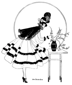 Jones Prints: Short, full skirt & taffeta cape, fashions for 1916
