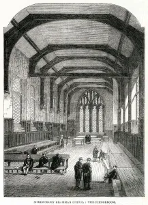 1861 Prints: Shrewsbury Grammer School - schoolroom 1861