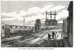 Charing Prints: Signal Station - Hungerford Bridge - Charing Cross 1864