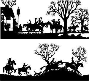 Silhouettes Prints: Silhouettes of the Chase by H. L. Oakley