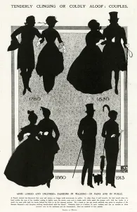 Regency Prints: Silhouettes of couples walking arm in arm throungh the ages