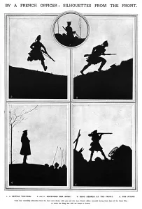 Figures Prints: Silhouettes from the front by a French officer