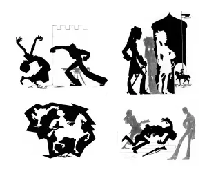 Movie Prints: Silhouettes of scenes from Lives of Bengal Lancers