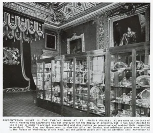 Public Prints: Silver wedding gifts on display, Gloucester marriage