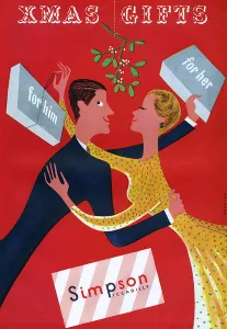 Romance Prints: Simpson of Piccadilly advertisement, 1950 - Xmas gifts