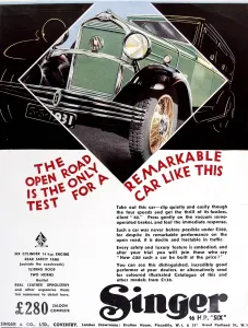 December Prints: Singer Six Car Advertisement, 1931