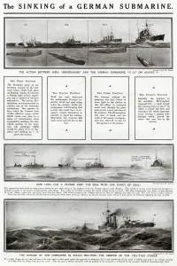 Sunk Prints: Sinking of a German submarine by G. H. Davis
