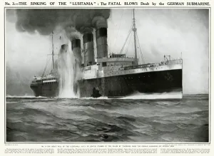 Sunk Prints: The sinking of the Lusitania on the fateful voyage 1915