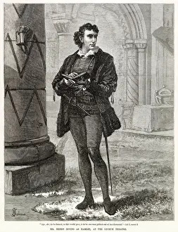 Prince Prints: Sir Henry Irving as Hamlet at the Lyceum Theatre. Date: 1874