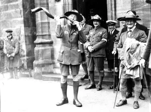 Founder Prints: Sir Robert Baden-Powell playing the Kudu Horn, Birkenhead, 1