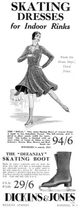 Jones Prints: Skating dress at Dickins and Jones advertisement