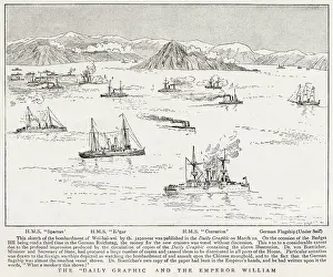 William Prints: This sketch of the bombardment of Wei-hai-Wei (on the northeastern coast of China)