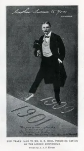 Edward Prints: Sketch card design to Edward Moss of the London Hippodrome
