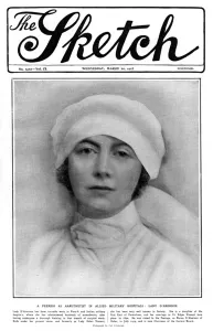 Hospitals Prints: Sketch cover, Lady D Abernon as an anaesthetist, WW1