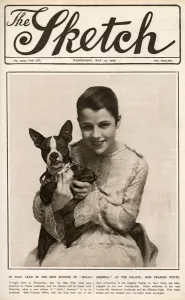 Eton Prints: Sketch front cover - Miss Frances White and her dog