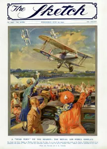 January Prints: Sketch front cover: RAF display at Hendon airfield