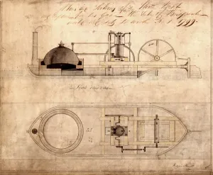 Charming Prints: Sketch of a steamboat for the Bridgewater canal