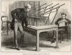 Bank Prints: Sketches in the Bank of England. Machine for weighing coins