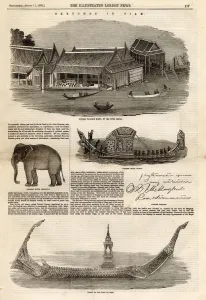 News Prints: Sketches in Siam from The Illustrated London News. Date: 1855