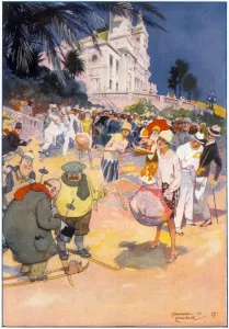 Characters Prints: Skiiers out of place in the Riviera
