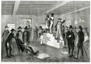 1861 Prints: A Slave Auction in Virginia, USA, 1861 A Slave Auction in Virginia, USA 1861