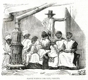 Waiting Prints: Slaves waiting to be sold, Virginia 1856