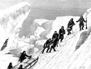 August Prints: Sledge Hauling, British Arctic Expedition, 1875-1876