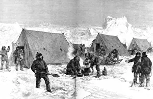 August Prints: A Sledging Party Camping for the Night, British Arctic Exped