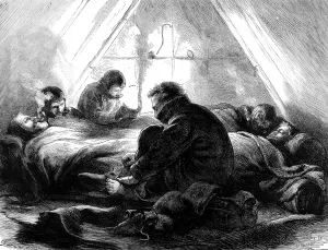 August Prints: A Sledging Party in their Tent, British Arctic Expedition, 1