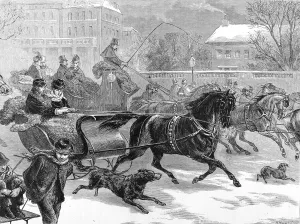 Drawn Prints: Sleighing at Harlem, New York, 1873