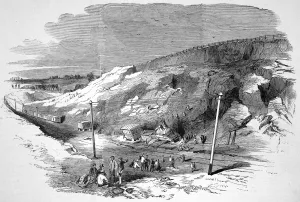 Bringing Prints: Slip of earth on the Great Northern Railway line