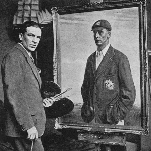 Sportsman Prints: Smithson Broadhead with his portrait of Jack Hobbs