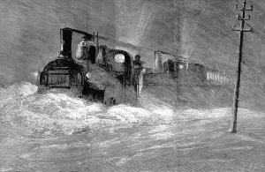 13th Prints: Snow blizzard blocking the North Eastern train