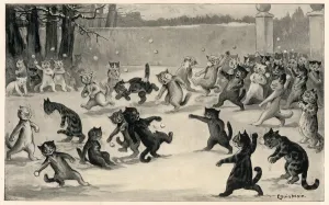 Cats Prints: Snowballing by Louis Wain