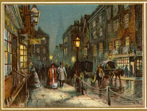 1837 Prints: SOCIAL / GASLIT STREET 19C