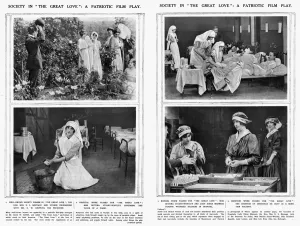 Cast Prints: Society ladies in The Great Love - patriotic war film, WW1