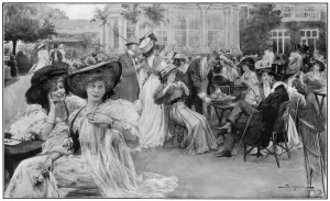 Popular Prints: Societys Saturday: Tea on the lawn at Ranelagh