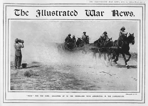 Firing Prints: Soldiers galloping up to the firing-line in the Dardanelles