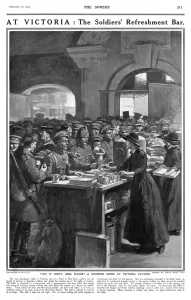 Served Prints: Soldiers Refreshment Bar, Victoria Station, London, WW1
