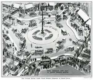 Street Prints: Solving Londons traffic problems, roundabouts 1924