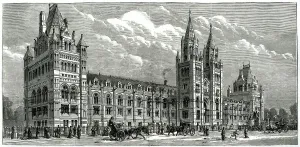 Exterior Prints: South entrance to the Zoological Museum, London 1880