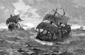 May Prints: Spanish Armada in a gale, 1588