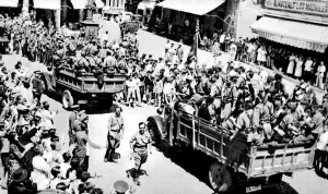 Spain Prints: The Spanish Foreign Legion moving through Andalucia; Spanish