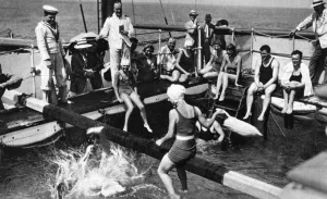 Cruise Prints: Spar boxing contest on board the R. M. S. P. Atlantis