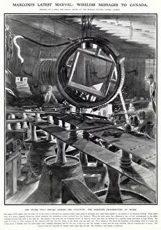 Communications Prints: The spark that speaks across the Atlantic to Canada, Guglielmo Marconi transmitter