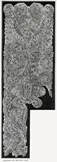 Traditional Prints: A specimen of Honiton lace - illustration accompanying an article on the decline of the lace making industry in Devon