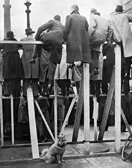 Processional Prints: Spectators watch coronation rehearsal on wooden stands