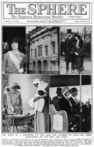 Birth Prints: The Sphere front cover, birth of Princess Elizabeth